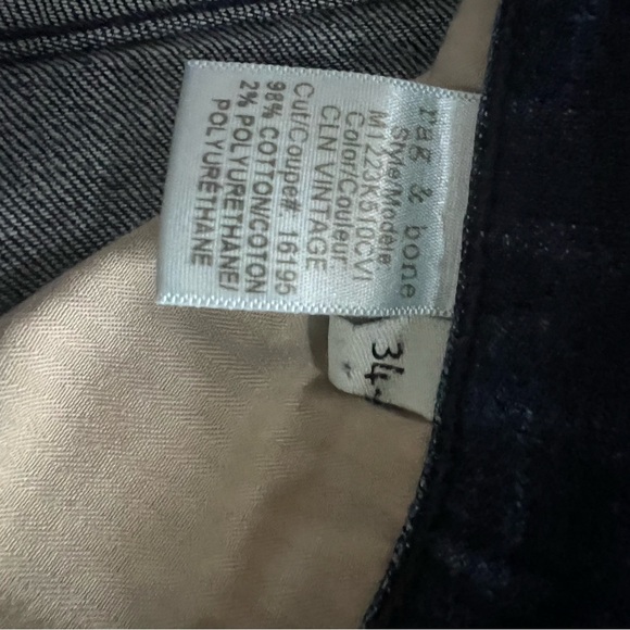 Rag and Bone Slim Leg Jeans size 34 men’s - Picture 7 of 8